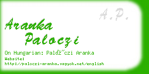 aranka paloczi business card